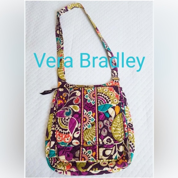 Vera Bradley Retired Plum Crazy Colorful Patterned Crossbody Shoulder Bag - Picture 16 of 16
